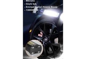 Resim Azurtech Şarjlı Işıklı Araç Kurutucu Mangal Üfleme Yaprak Temizleme Mini Turbo Jet Fanı F020 