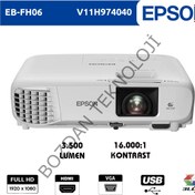 Resim Epson EB-FH06 1920X1080 Full HD 3500 Lümen UHE 16.000:1 HDMI+USB/VGA Projeksiyon Cihazı V11H974040 