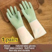 Resim Kalın Su Geçirmez Lateç Mutfak Eldivenleri - Bej ve Mint Yeşili, Bulaşık Yıkama, Temizlik ve Ev Kullanımı için Kaymaz Tutuş, Ergonomik Tasarım, Dayanıklı Kauçuk Malzeme, Mutfak, Banyo ve Oturma Odası için Mükemmel, 15 Tatil Hediyesi için Uygun 