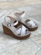 Resim Bellitaş Hasır Dolgu Topuk Sandalet Bej 