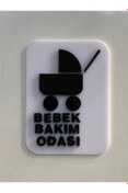 Resim soylu pleksi Bebek Bakım Odası Yönlendirme Sembolü – Siyah Beyaz Pleksi Kapı Tabelası 