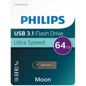 Resim Philips 64gb Usb 3.1 64gb Moon Uzay Grisi Fm64fd165b/00 