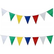 Resim Üçgen Flama - Bayrak Süsleme - Bayrak Karışık Renkli - 25 Metre 