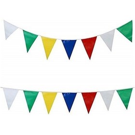 Resim Üçgen Flama - Bayrak Süsleme - Bayrak Karışık Renkli - 25 Metre 