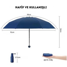 Resim Bosile Özel Kılıflı Pembe Şemsiye Kapsül Şemsiye Büyük Boy 