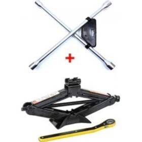 Resim Mfk Oto Krikosu 1.5 Ton Makas Cırcırlı Araç Kriko + Bijon Anahtarı - Cırcır Ve Bijon Anahtarı Set 