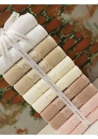 Resim Özdilek Elissa Havlu 10 Adet - Pembe Bej Krem Taş Beyaz 