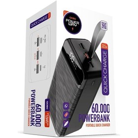 Resim Powerway QC60 Siyah PD 22.5W 60.000 mAh Hızlı Şarj Kamp Powerbank 