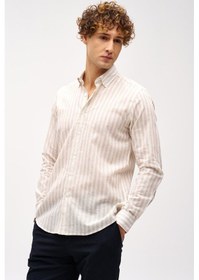 Resim Erkek Bej Dynamıc Düğmeli Yaka Gömlek-16254 Bej 