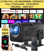 Resim Empressco Taşınabilir Android WiFi Bluetooth Projektör, Mini Promax YeniVersiyon, Gri 