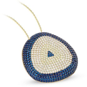 Resim Sembol Gold Sosyete Altın Kolye Nazar Boncuk 14k Gold 