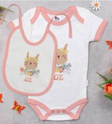 Resim Bk Kids Hello Tasarımlı Pembe Bebek Body Zıbın Ve Mama Önlüğü Hed Çok Renkli 