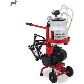 Resim Melasty Micro İkili Keçi Süt Sağma Makinesi Alüminyum Güğüm - Kauçuk Memelik Micro Kuru Pompa 