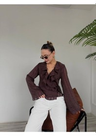 Resim Keymoda Kadın Kahve Gömlek Kahverengi 