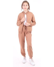 Resim Toontoy Kız Çocuk Nakışlı Hırka Kahverengi 