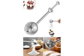 Resim Esmo Home Orret Home Paslanmaz Çelik Elek ve Çay Süzgeci - Basmalı Mandallı 304 Çelik Un, Kakao, Pudra Şekeri Eleği ve Bitki Çayı Demleme Maşası, Çok Amaçlı Mutfak Süzgeci 