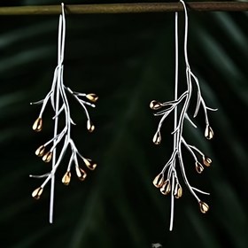 Resim Kadınlar için Boho-Chic Çiçekli Damlalık Küpeler - Nikelsiz Bakır, Günlük ve Parti Kullanımı İçin Mükemmel 