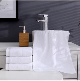 Resim Beyaz Banyo Otel Havlusu 10 Adet, %100 Pamuk 1. Kalite 500 Gram 