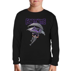 Resim Fortnite - A l'air Siyah Çocuk Sweatshirt 