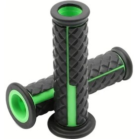 Resim Hightower Yeşil 22mm 24mm Kaymaz Motosiklet Tutacakları - Moto Scooter Motocross İçin Renkli Desenli 