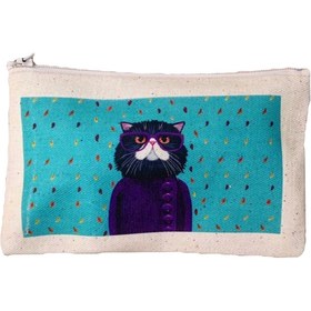 Resim SAWCENT Cüzdan Çok Amaçlı Kullanım Yeşil Pijamalı Kedi Baskılı 11x17 Cm 