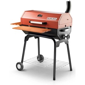 Resim Guruss CG-075 Barbekü Mangal | Kömürlü | 75 Cm | Kırmızı | Tam Set 