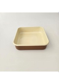 Resim Emaye Kare Fırın Tepsisi Kahve Kahverengi 