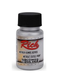 Resim Rich Metalik Kumaş Boyası – Gümüş 50Cc 