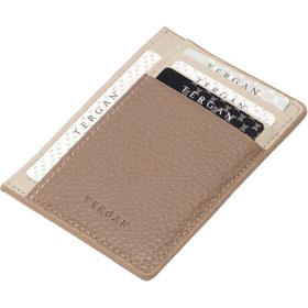 Resim Bej Deri Unisex Kredi Kartlık - S1KK00001676-V6F 