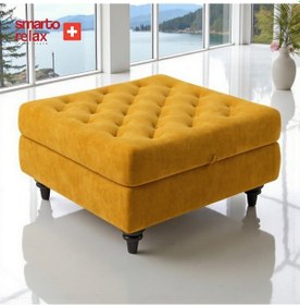 Resim Smarto Relax Puf Brienz Ayaklı Kare Kapitoneli Dekoratif 100x100x45 Cm Sarı Sarı 