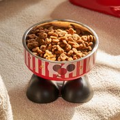 Resim Popcorn Boyun Koruyucu Paslanmaz Çelik Evcil Hayvan Kasesi Yüksek Kedi Kasesi Köpek Yemek Tabağı 