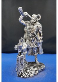 Resim Heimdall Heykel Biblo Tasarım 26 Cm Mitolojik Obje, Hediyelik Ve Ev Dekor Gümüş 