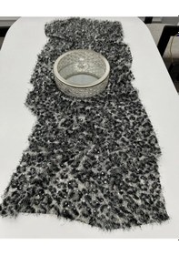 Resim Pullu Zebra Desen Peluş Kumaş ,üst Giyim, Dekor,runner Kumaşı Beyaz - Siyah 