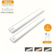 Resim Willowhaven 2pcs Led Akıllı Hareket Sensörlü Şerit Işık 20cm Kablosuz Manyetik Montaj Usb Şarj 