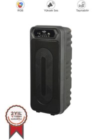 Resim Torima GTS-1788 Siyah RGB Led Işıklı USB/TF/FM Taşınabilir Parti Bluetooth Hoparlör 