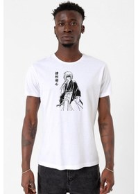 Resim Rurouni Kenshin Poster Japan Beyaz Erkek Bisikletyaka Tshirt Çok Renkli 
