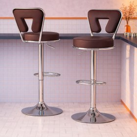 Resim Bürocci Virago Bar Sandalyesi - Kahverengi Deri - 9540s0121 