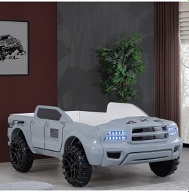 Resim Setaymobilya Arabalı Yatak, Pickup Ledli Arabalı Yatak, 100X190 - Gri 