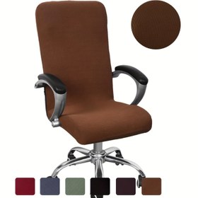 Resim Ofis Koltuk Kılıfı Fermuarlı Evrensel Döner Masa Yüksek Sırtlı Oyun Koltuğu Çekilebilir Mobilya Koruyucu Bilgisayar Koltuğu Kumaşı 