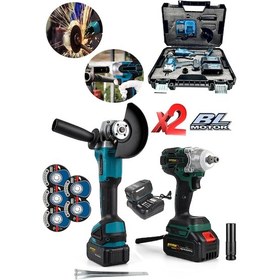 Resim Staxx BL4810ST 21 V Çift Akülü Somun Sıkma Ve Akülü Taşlama Seti 