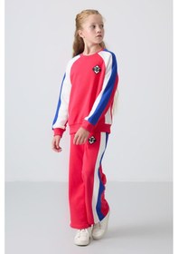 Resim Tommylife Tommy Life Viva Kırmızı Pamuklu İçi Tüylü Yumuşak Dokulu Standart Fit Baskılı Kız Çocuk Eşofman Takım - 75165 Kırmızı 