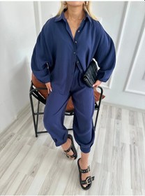 Resim Keymoda Kadın Gömlek Pantolon Takım Lacivert Lacivert 
