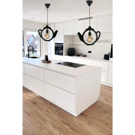 Resim Modern Siyah Tavan Avizesi, Şık ve Kullanışlı, Mutfak, Cafe ve Otel Dekoru Için Ideal 