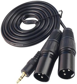 Resim Suntek Mini 1/8 "Stereo Erkek - Çift Xlr Erkek Adaptör Kablosu 3.5 MM 
