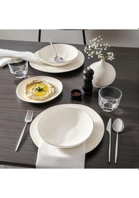 Resim Kütahya Porselen Bone Soho 24 Parça Mat Platin Yemek Takımı 