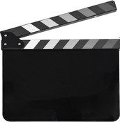 Resim Springsun Siyah Akrilik Film Klapboard - Boş, Ahşap Birleşik, 30x24.5cm, 420g, Temsilci Tahtası 