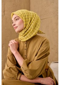 Resim Silk Home Yaz Esintisi Eşarp 150003-24 Koyu Vizon, Sarı 