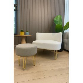 Resim Elegance 2'li Çay Seti Berjer ve Puf Takımı 