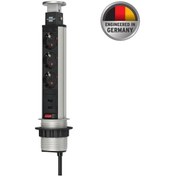 Resim Tower Power Serisi 2 X Usb 2.0 2100 Mah Hızlı Şarj Özellikli 3 Soketli 2 Metre Fonksiyonel Masaüstü Priz 