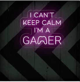 Resim I Can't Keep Calm I'm A Gamer Yazılı Neon Tabela Pembe 